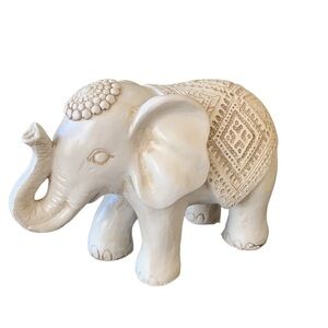 Carved Tribal Elephant Statue Decor